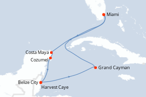 Itinéraire croisière Oceania Cruises au départ de Miami