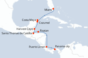 Itinéraire croisière Oceania Cruises au départ de Miami