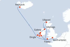 Itinéraire croisière Oceania Cruises au départ de Reykjavik