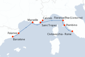 Itinéraire croisière Oceania Cruises au départ de Barcelone