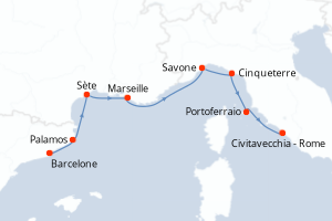 Itinéraire croisière Oceania Cruises au départ de Barcelone