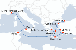 Itinéraire croisière Oceania Cruises au départ de Le Piree - Athenes