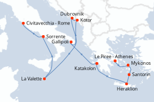 Itinéraire croisière Oceania Cruises au départ de Le Piree - Athenes