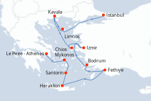 Itinéraire croisière Oceania Cruises au départ de Le Piree - Athenes