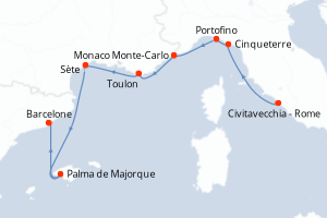 Itinéraire croisière Oceania Cruises au départ de Civitavecchia - Rome