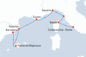 Itinéraire croisière Oceania Cruises au départ de Civitavecchia - Rome