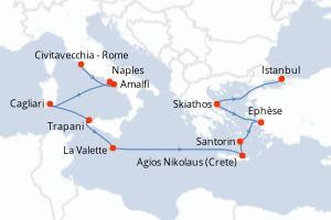 Itinéraire croisière Oceania Cruises au départ de Civitavecchia - Rome