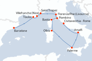 Itinéraire croisière Oceania Cruises au départ de Civitavecchia - Rome