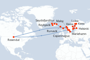 Itinéraire croisière Oceania Cruises au départ de Helsinki