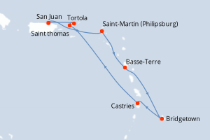 Itinéraire croisière Norwegian Cruise Line au départ de San Juan