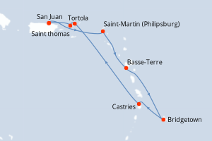 Itinéraire croisière Norwegian Cruise Line au départ de San Juan