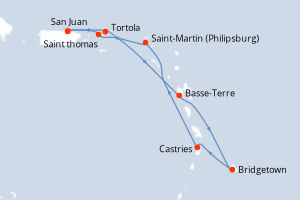 Itinéraire croisière Norwegian Cruise Line au départ de San Juan