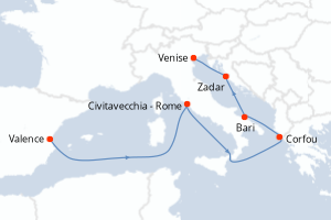 Itinéraire croisière MSC Croisières au départ de Valence