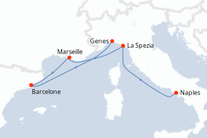 Itinéraire croisière MSC Croisières au départ de Genes