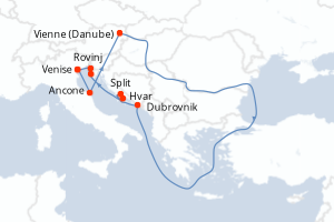 Itinéraire croisière Ponant au départ de Venise