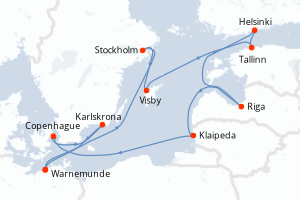 Itinéraire croisière MSC Croisières au départ de Warnemunde