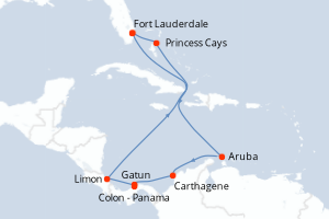 Itinéraire croisière Princess Cruises au départ de Fort Lauderdale