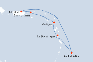 Itinéraire croisière Princess Cruises au départ de San Juan