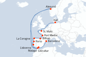 Itinéraire croisière Nicko cruises au départ de Barcelone