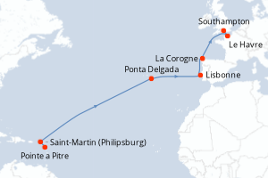 Itinéraire croisière MSC Croisières au départ de Pointe a Pitre