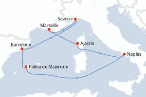 Itinéraire croisière Costa Croisières au départ de Marseille