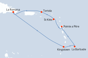 Itinéraire croisière Costa Croisières au départ de La Romana