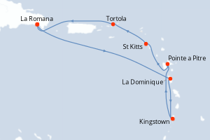 Itinéraire croisière Costa Croisières au départ de La Romana