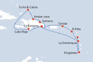 Itinéraire croisière Costa Croisières au départ de La Romana