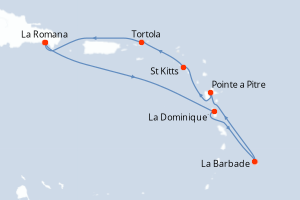 Itinéraire croisière Costa Croisières au départ de La Romana