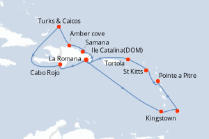 Itinéraire croisière Costa Croisières au départ de La Romana