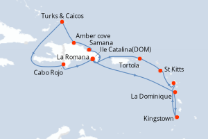 Itinéraire croisière Costa Croisières au départ de La Romana