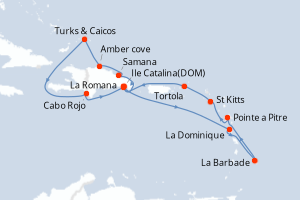 Itinéraire croisière Costa Croisières au départ de La Romana