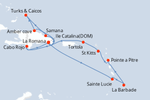 Itinéraire croisière Costa Croisières au départ de La Romana