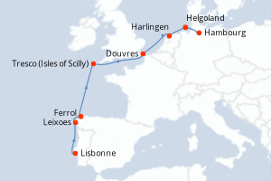 Itinéraire croisière HX-Hurtigruten-Expeditions au départ de Lisbonne