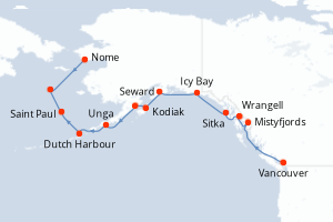 Itinéraire croisière HX-Hurtigruten-Expeditions au départ de Vancouver