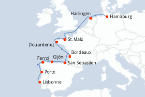 Itinéraire croisière HX-Hurtigruten-Expeditions au départ de Lisbonne