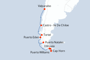 Itinéraire croisière HX-Hurtigruten-Expeditions au départ de Ushuaia