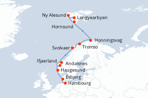 Itinéraire croisière HX-Hurtigruten-Expeditions au départ de Hambourg