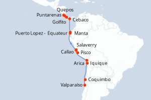 Itinéraire croisière HX-Hurtigruten-Expeditions au départ de Valparaíso