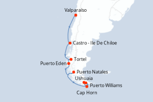 Itinéraire croisière HX-Hurtigruten-Expeditions au départ de Valparaíso