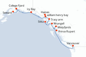 Itinéraire croisière HX-Hurtigruten-Expeditions au départ de Seward