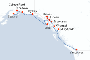 Itinéraire croisière HX-Hurtigruten-Expeditions au départ de Vancouver