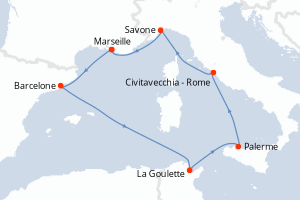 Itinéraire croisière Costa Croisières au départ de Marseille