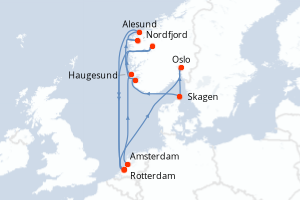 Itinéraire croisière Holland America Line au départ de Amsterdam