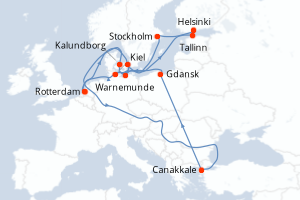 Itinéraire croisière Holland America Line au départ de Rotterdam