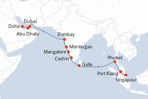 Itinéraire croisière Norwegian Cruise Line au départ de Singapour