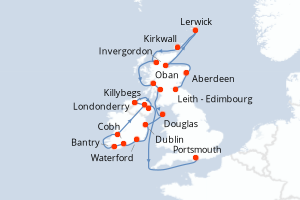 Itinéraire croisière Azamara au départ de Leith - Edimbourg