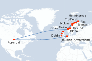 Itinéraire croisière Azamara au départ de Ijmuiden (Amsterdam)