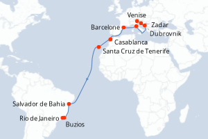 Itinéraire croisière MSC Croisières au départ de Venise