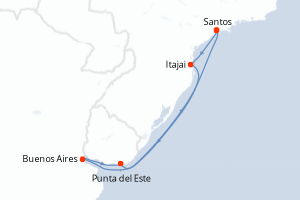 Itinéraire croisière MSC Croisières au départ de Santos